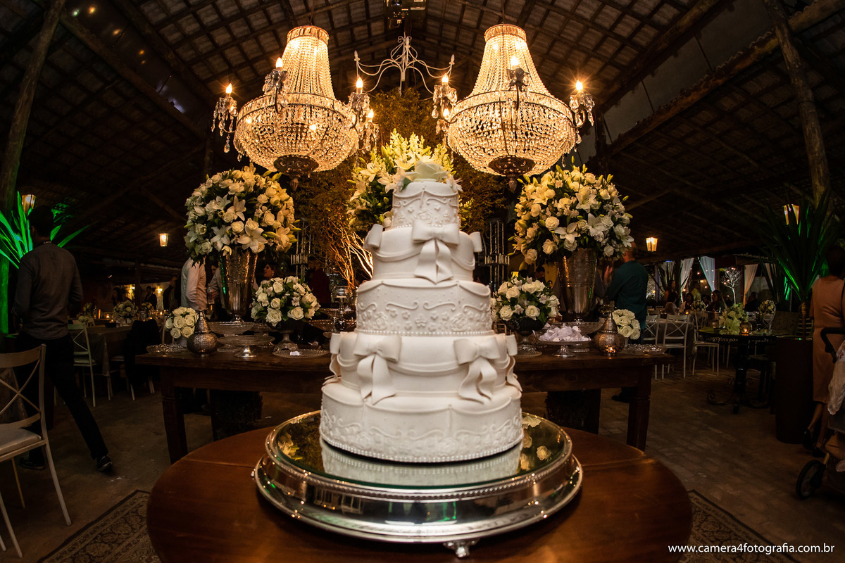 bolo de casamento na decoração do casamento