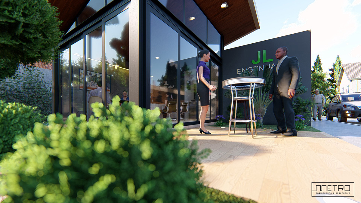 detalhe de jardim para fachada.