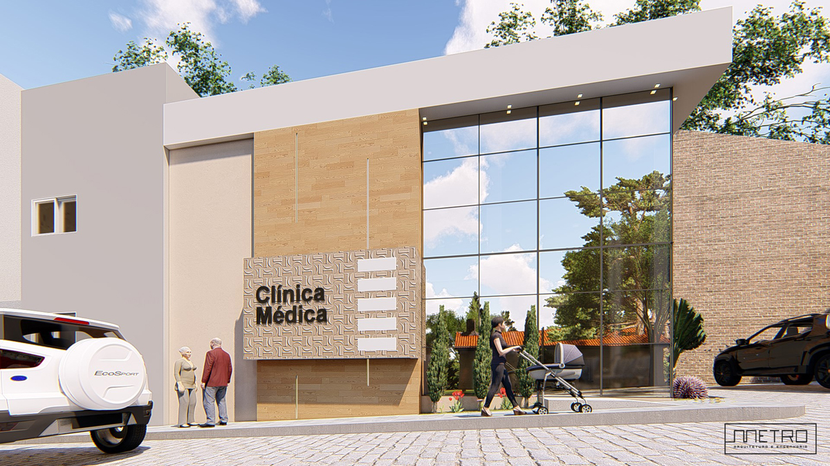 fachada de clinica moderna