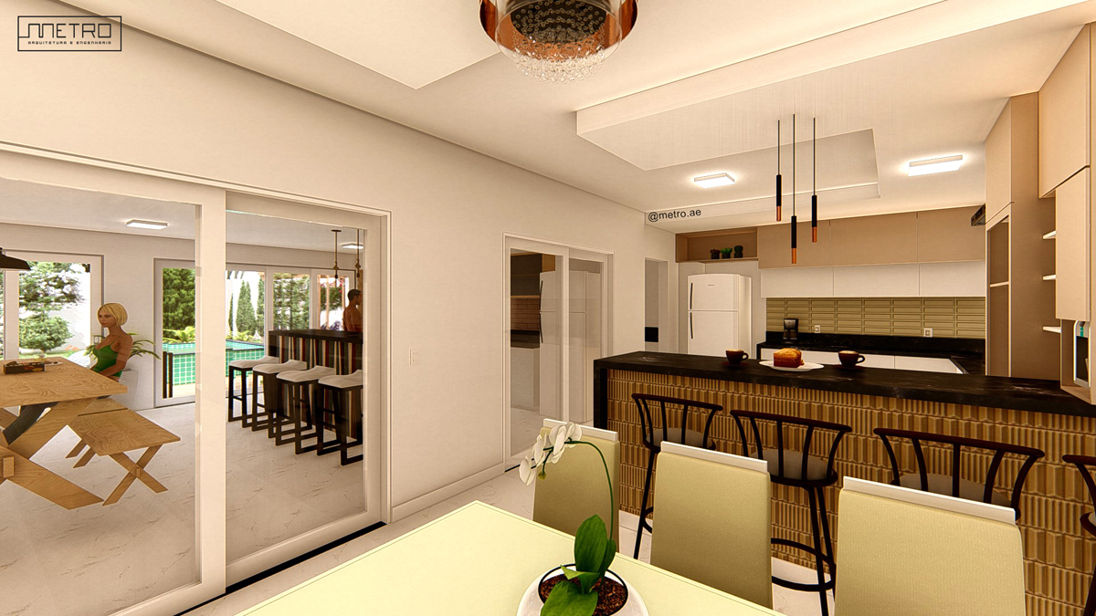 detalhe de cozinha integrada