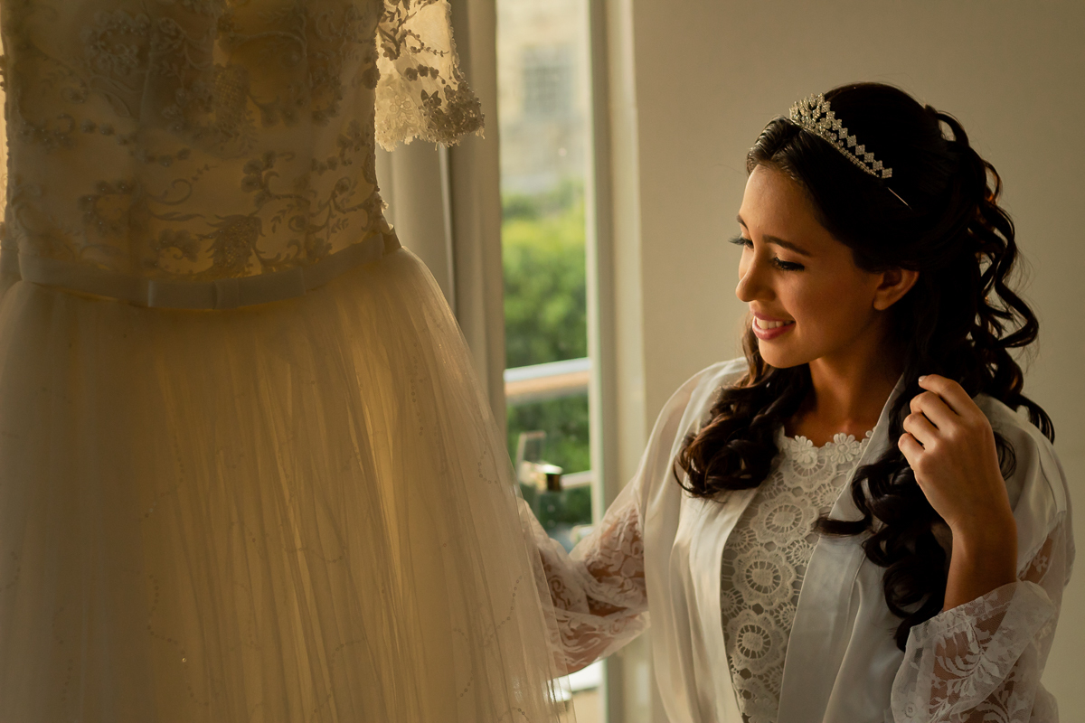 O vestido escolhido para o casamento