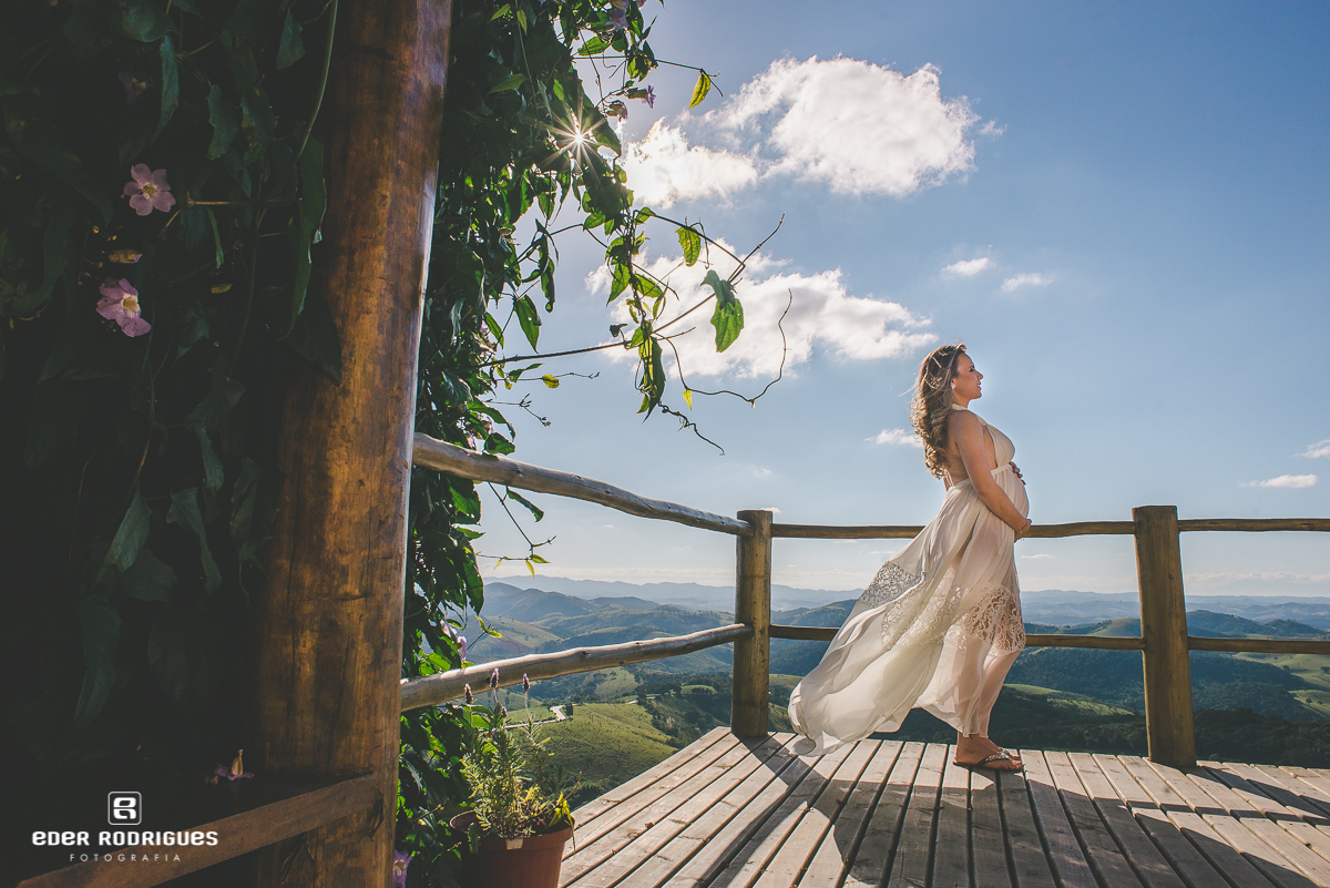 Gestante no deck do Lavandário