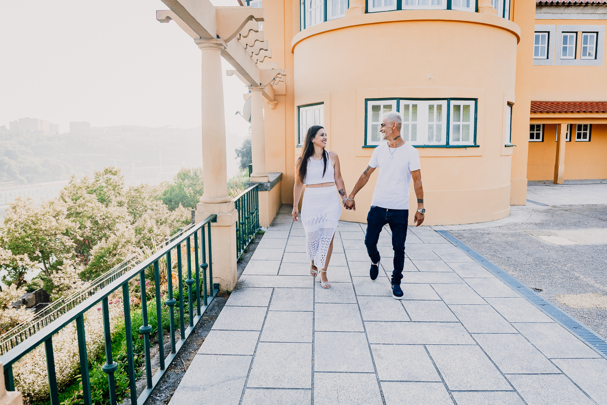 Ensaio de casal Solange e Hugo no Jardim do Palácio de Cristal - Porto