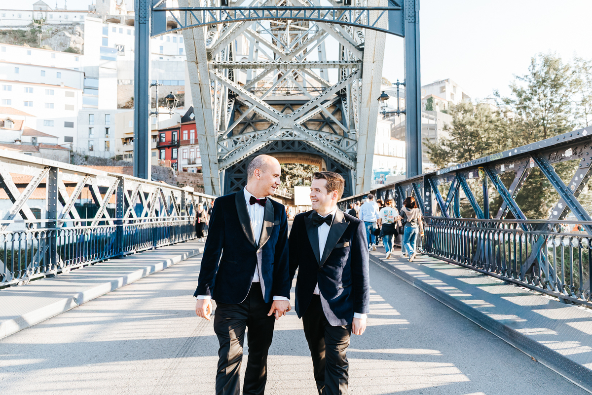 Ensaio de casal Michael e William na Ponte D. Luís I - Porto