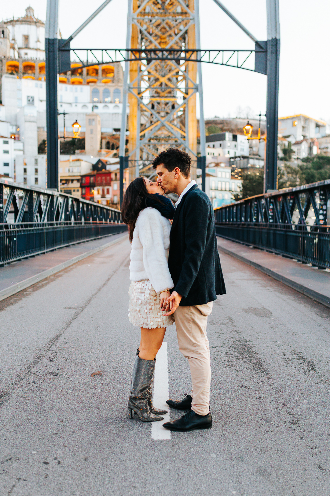 Ensaio de casal Vanessa e Thiago na Ponte D. Luís I - Porto