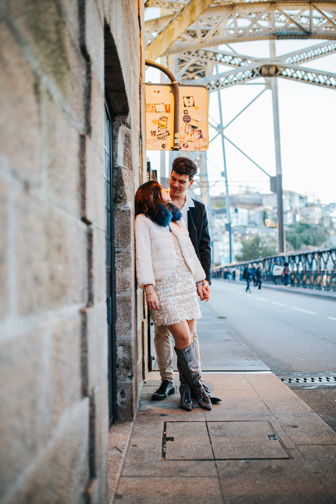 Ensaio de casal Vanessa e Thiago na Ponte D. Luís I - Porto
