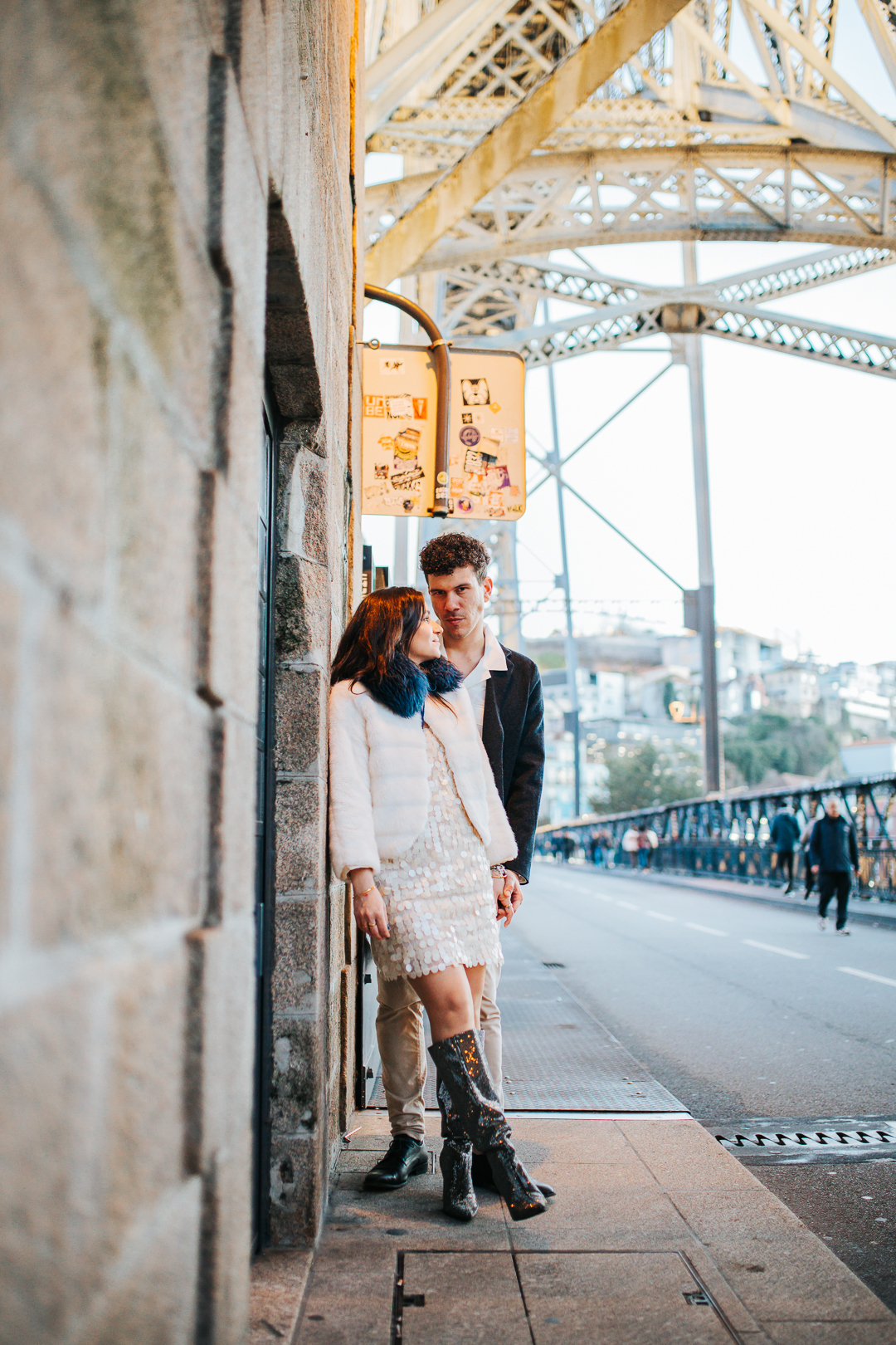 Ensaio de casal Vanessa e Thiago na Ponte D. Luís I - Porto