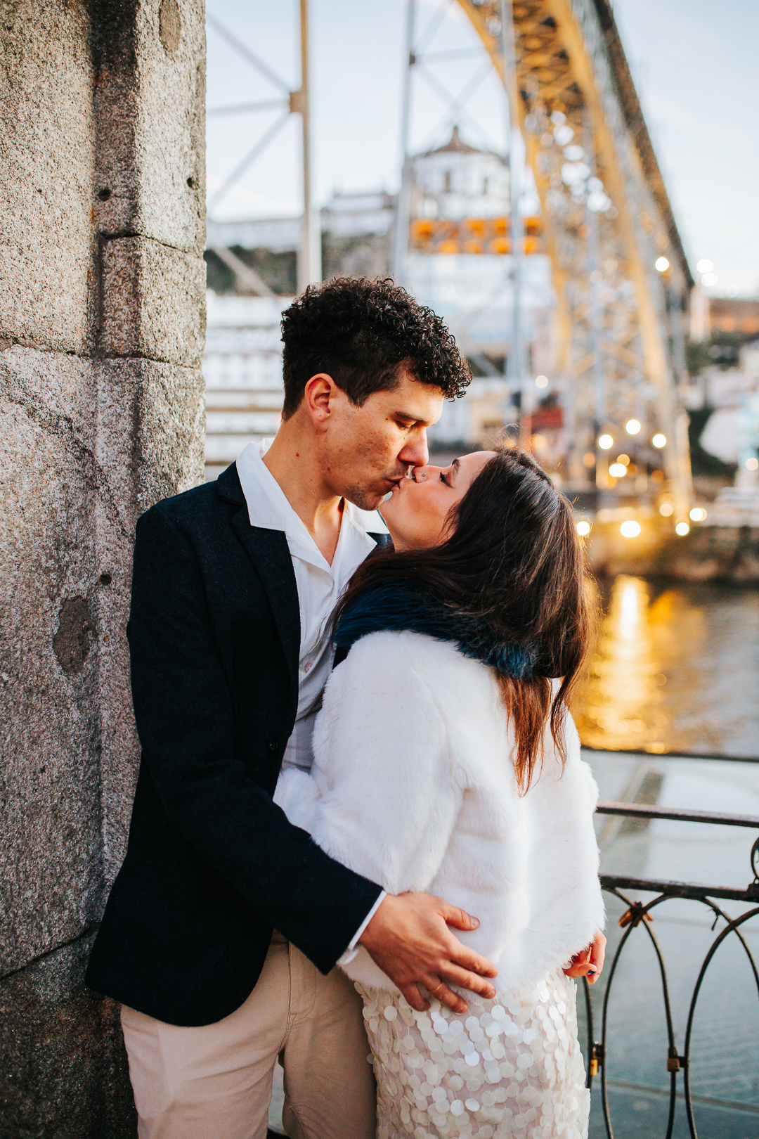Ensaio de casal Vanessa e Thiago na Ponte D. Luís I - Porto