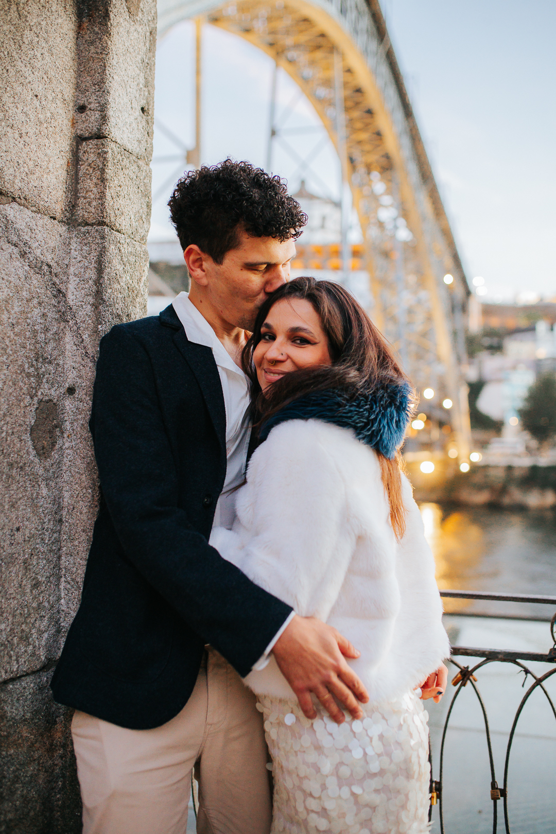 Ensaio de casal Vanessa e Thiago na Ponte D. Luís I - Porto