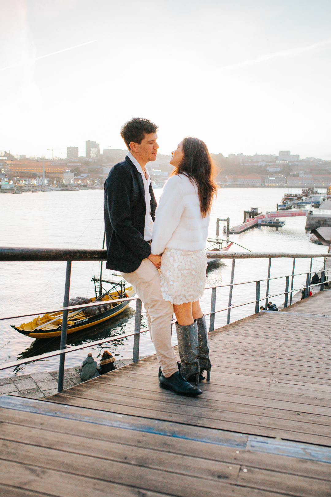 Ensaio de casal Vanessa e Thiago na Ponte D. Luís I - Porto