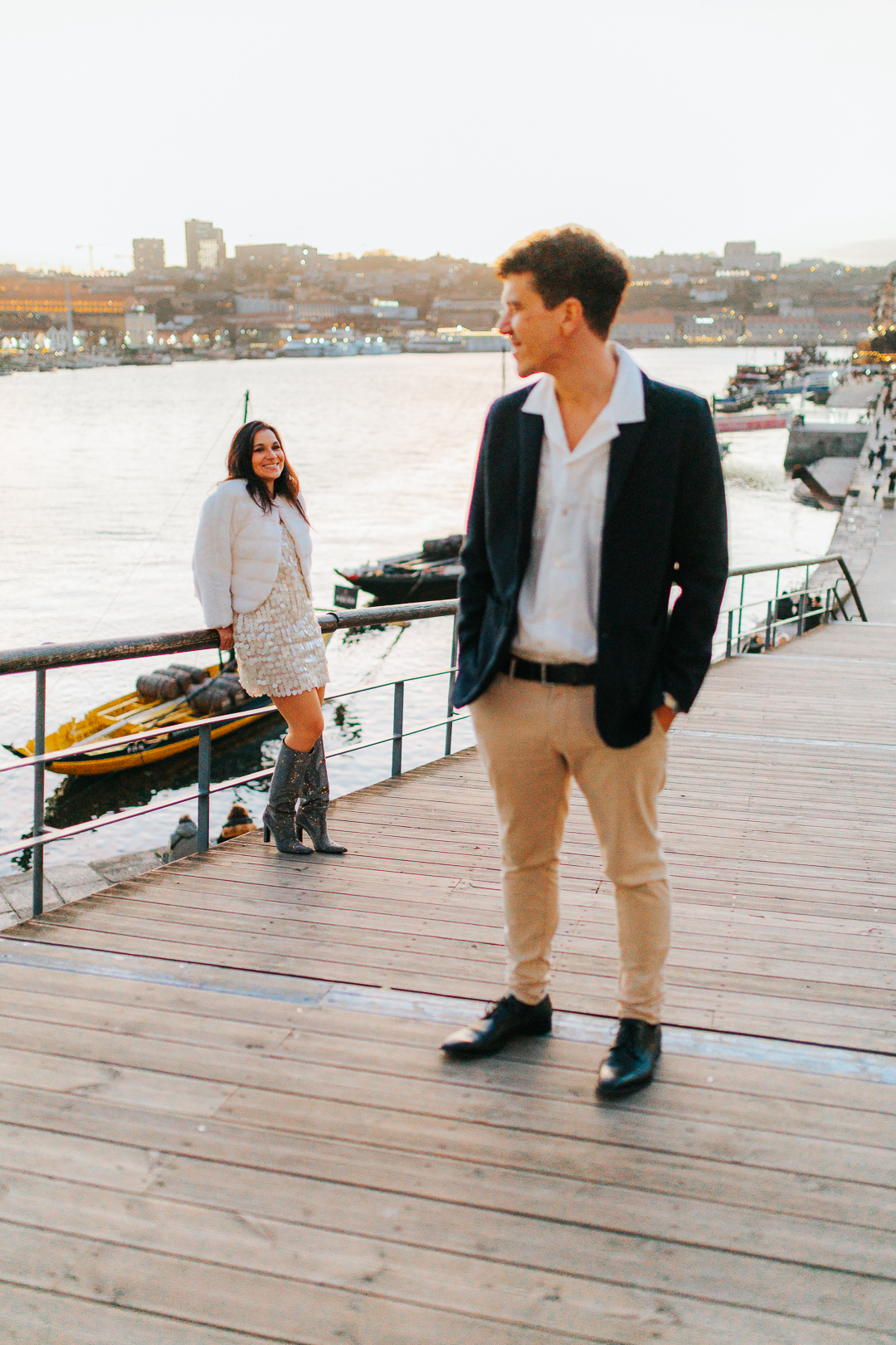 Ensaio de casal Vanessa e Thiago na Ponte D. Luís I - Porto