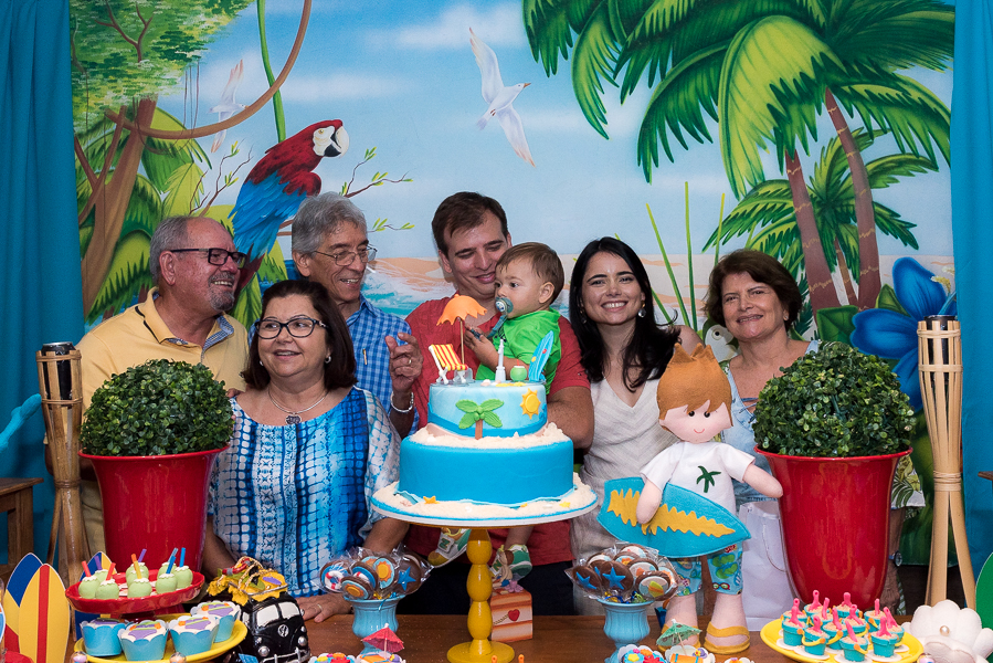 pais e avós no aniversário de um ano do Joaquim