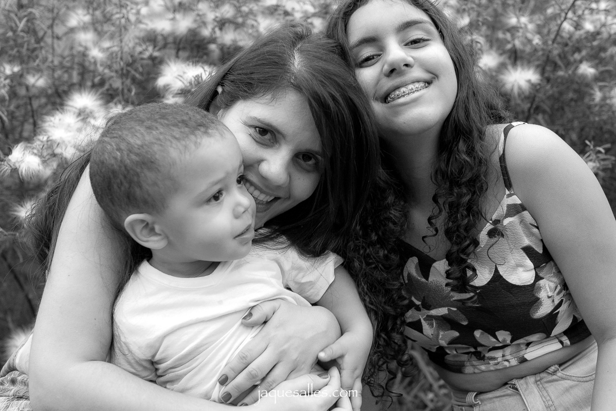 fotografia preto e branco de família