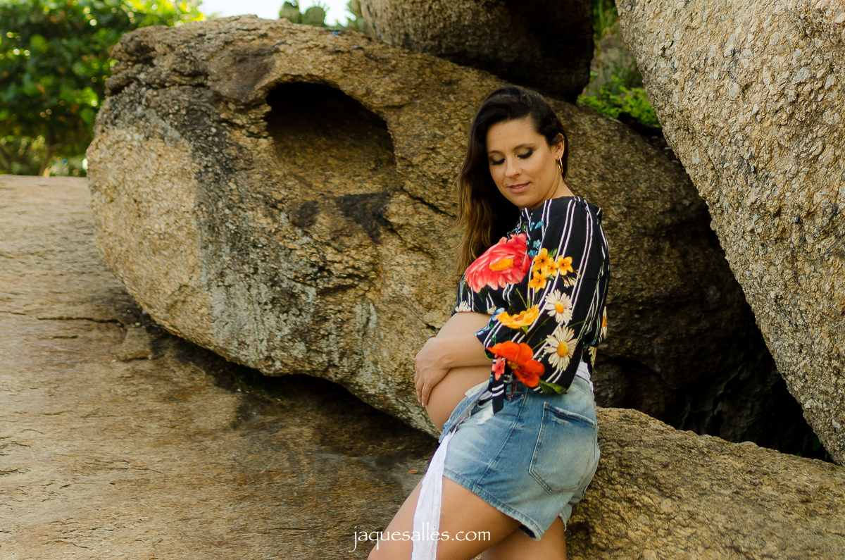 Ensaio gestante no Arpoador, Copacabana, RJ