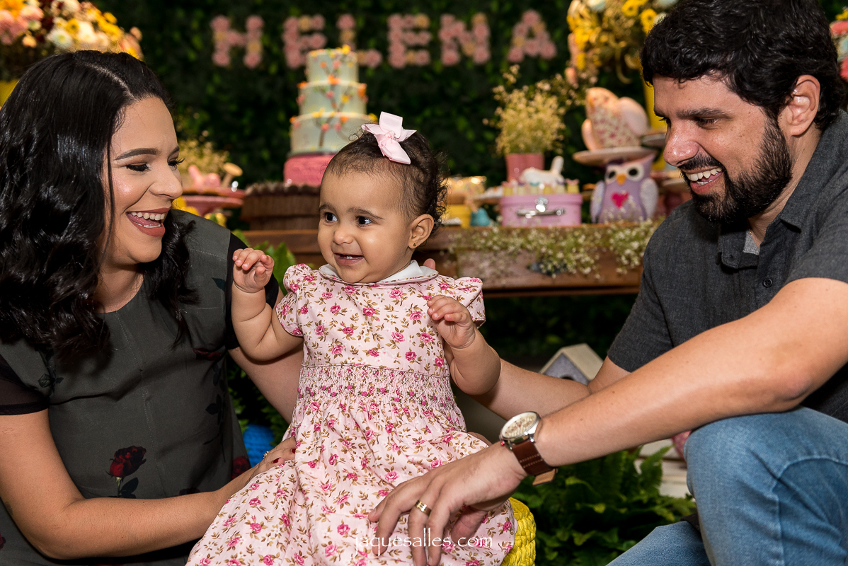 aniversário de 1 ano da Helena tema jardim