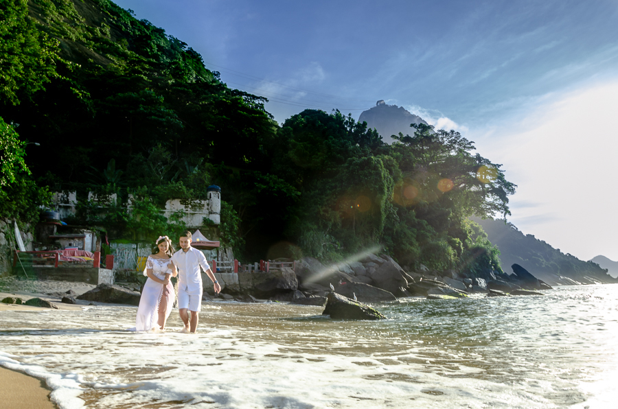 ensaio fotográfico pré wedding de noivos na praia vermelha rio de janeiro rj