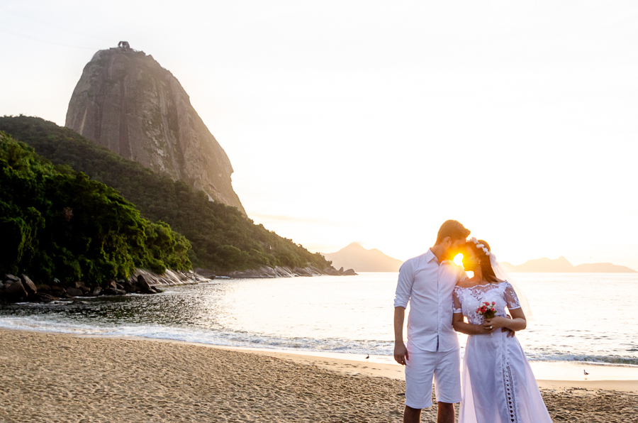 fotografia de noivos na praia vermelha rio de janeiro rj