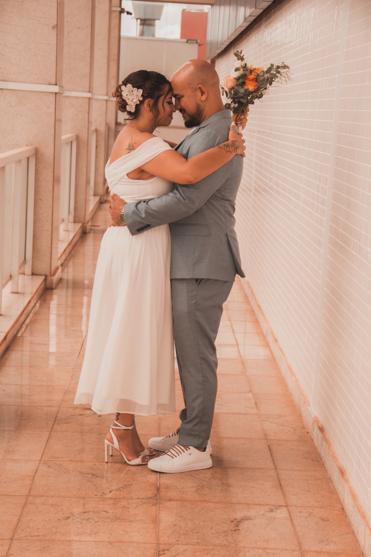 aqui fiz um pouco do estilo  street wedding no corredor 