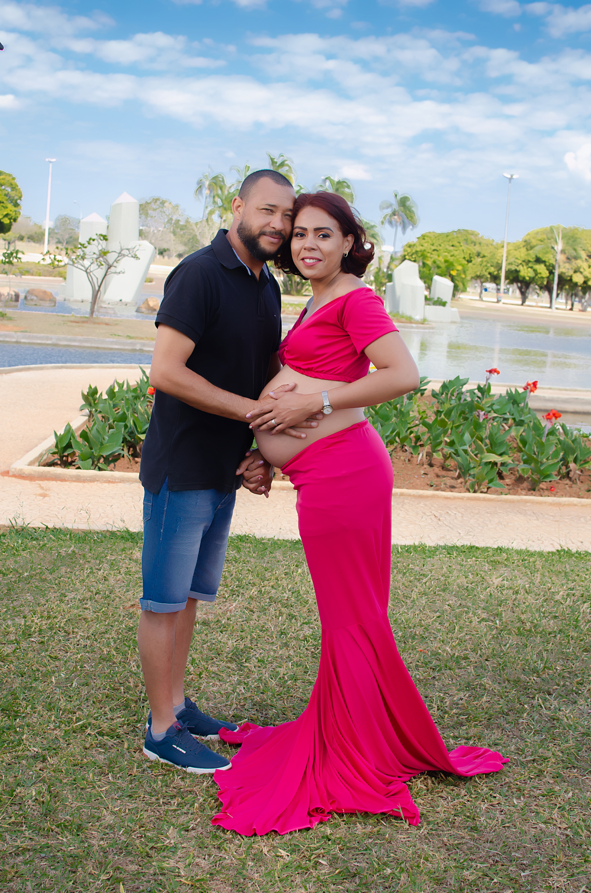 ensaio fotográfico de gestante Praça dos Cristais