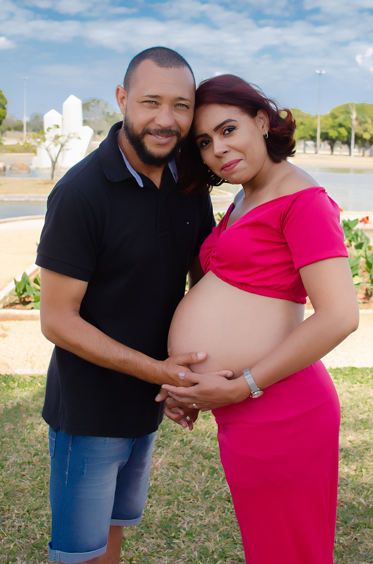 ensaio fotográfico de gestante Praça dos Cristais