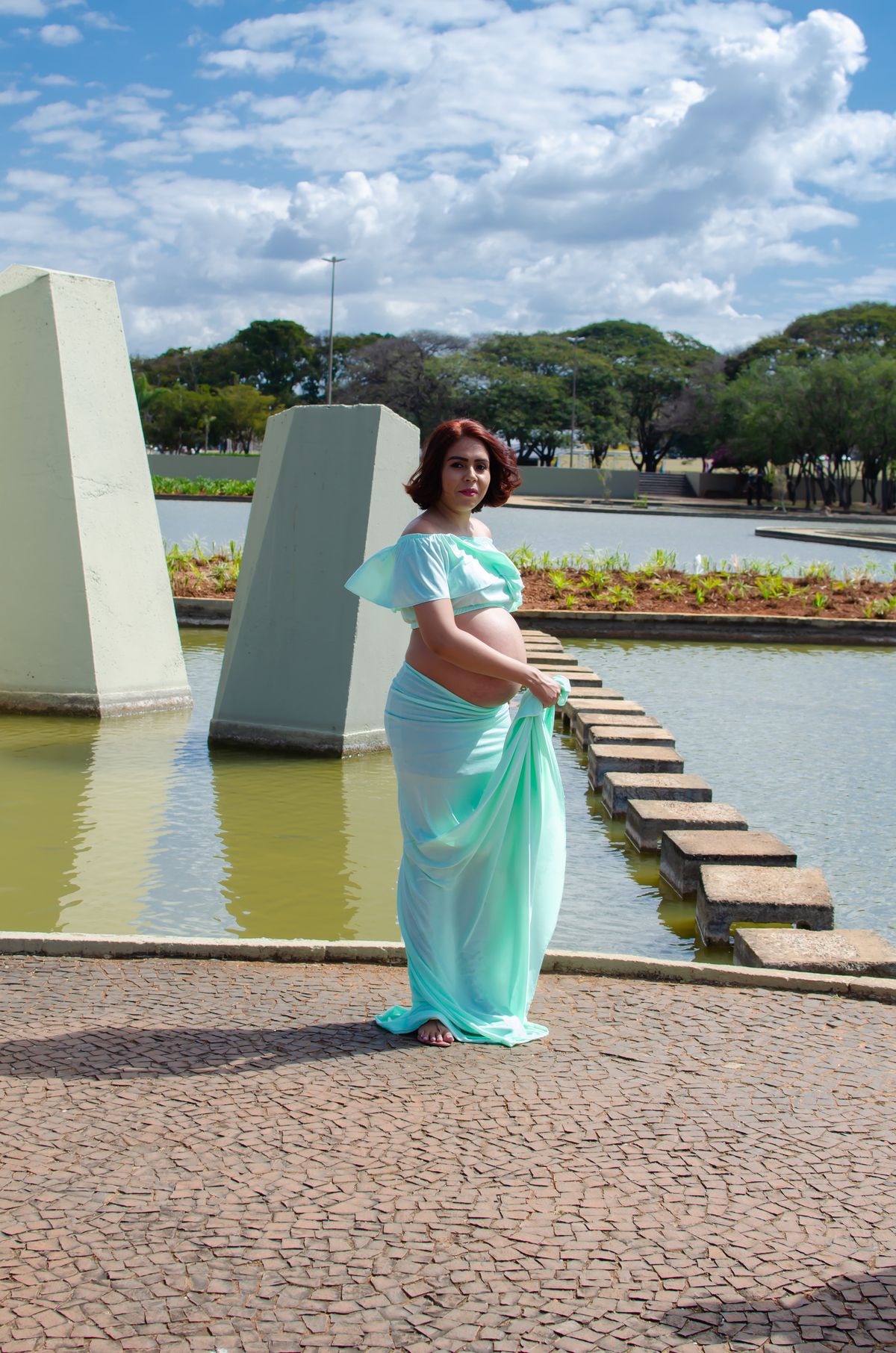 ensaio fotográfico de gestante Praça dos Cristais