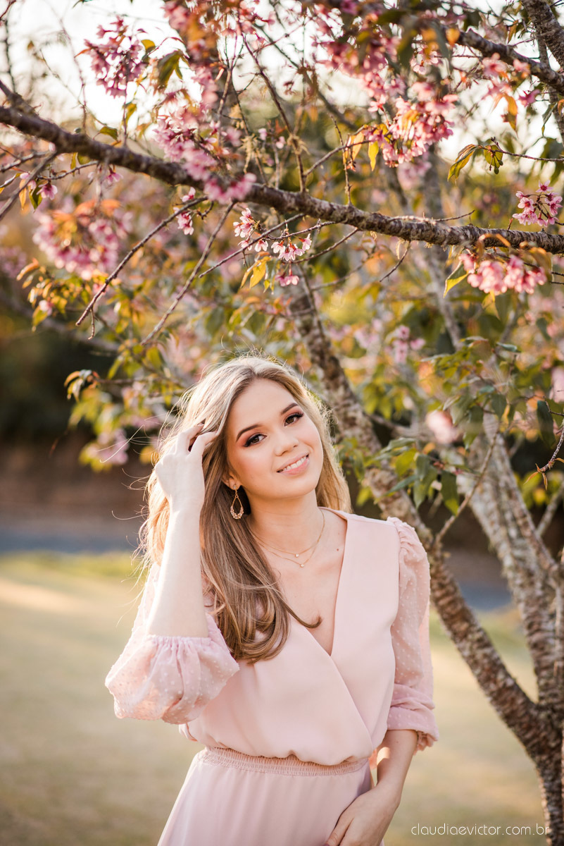 Ensaio feminino de 15 anos nas cerejeiras de pedra azul domingos martins por fotógrafos de casamento em vila velha fotógrafos de casamento em vitória montanhas capixabas beleza com flores por do sol 