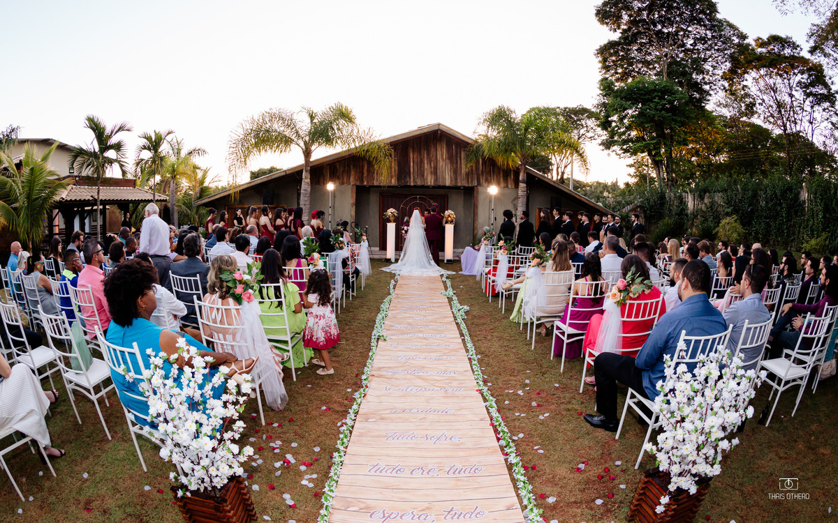 Visão geral casamento, igreja, festa em lençois Paulista