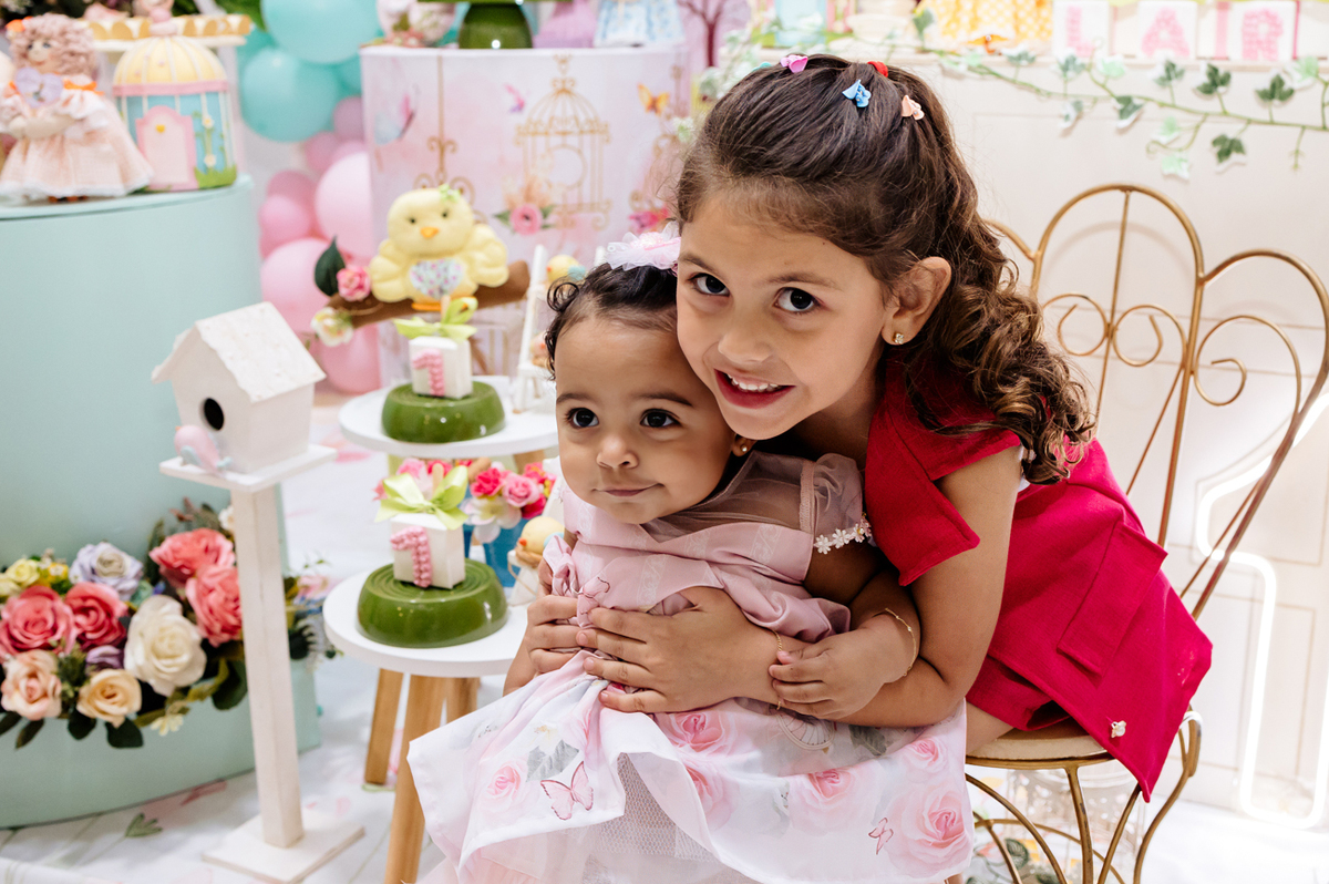 abraco, prima, menina