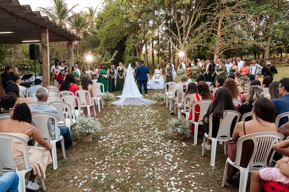 vista geral do casamento, flores
