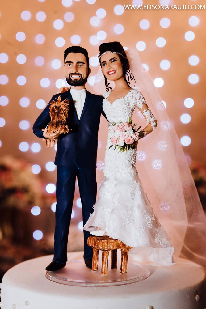 Noivinhos lindos, Noivinhos reais, Maquete de bolo,  Noivos Nayane e Andre, casamento em Joao Pinheiro - MG
