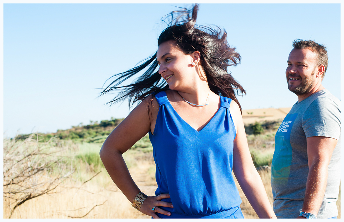 Os cabelos ao vento da noiva