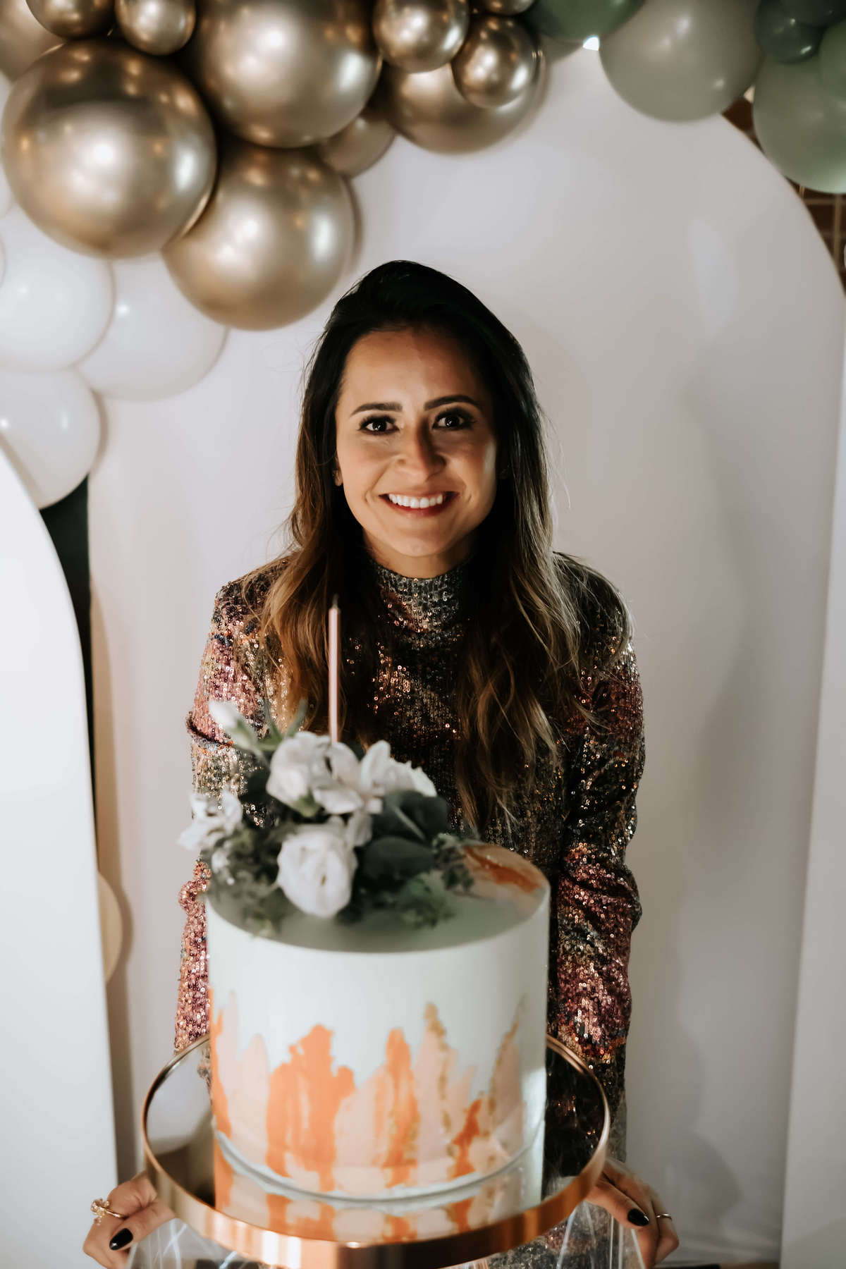 Fotógrafa festa 40 anos decoração minimalista Buffet Showtime Kids São Caetano do Sul