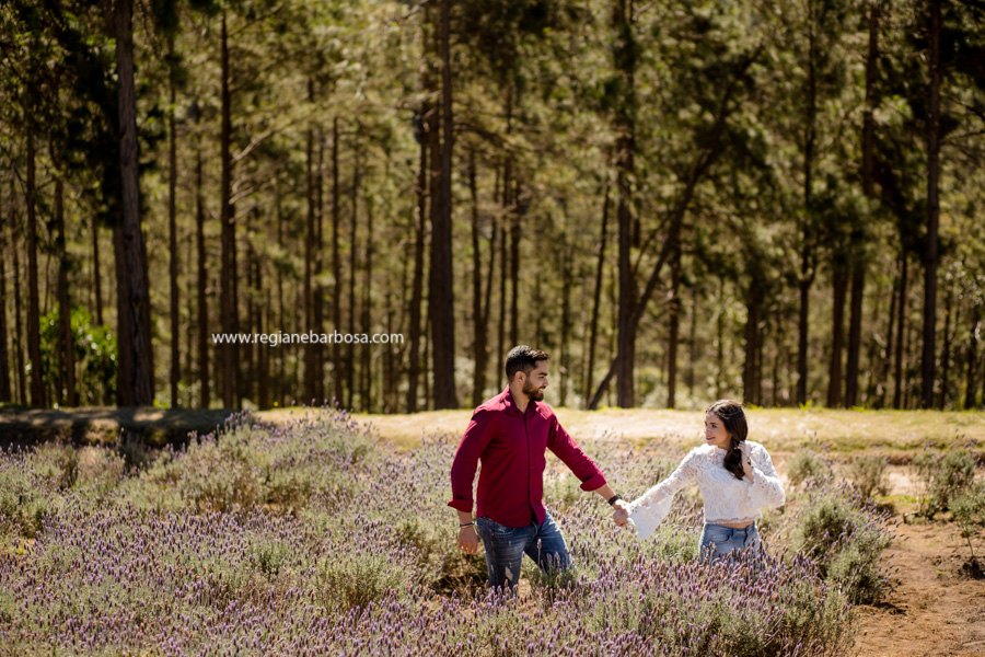 Ensaio de Casal cores vivas, espontaneidade e diversao. Ensaio no campo de lavandas em Campos do Jordao Fotografa de casamentos Regiane Babosa Vale do Paraiba