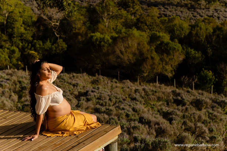 Ensaio gestante contemplario Lavandas