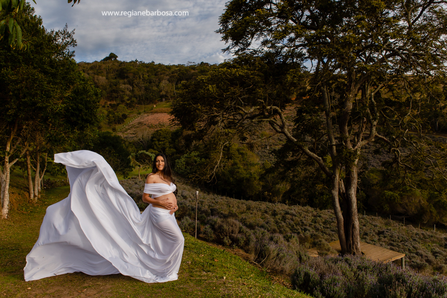 Ensaio gestante contemplario Lavandas