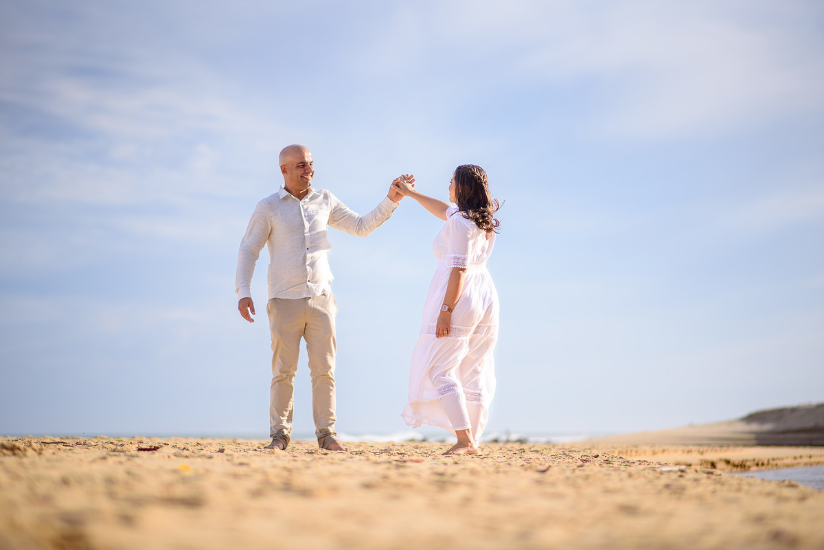 Ensaio de casal na praia