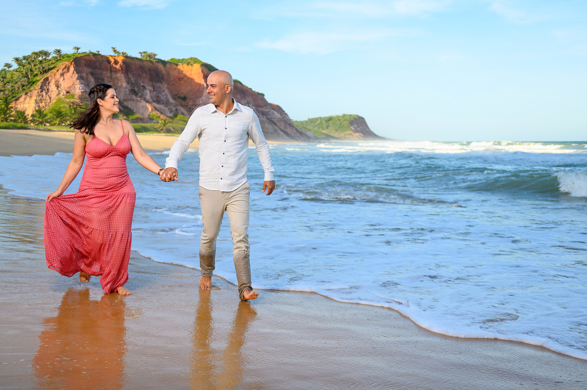 Ensaio de casal na praia