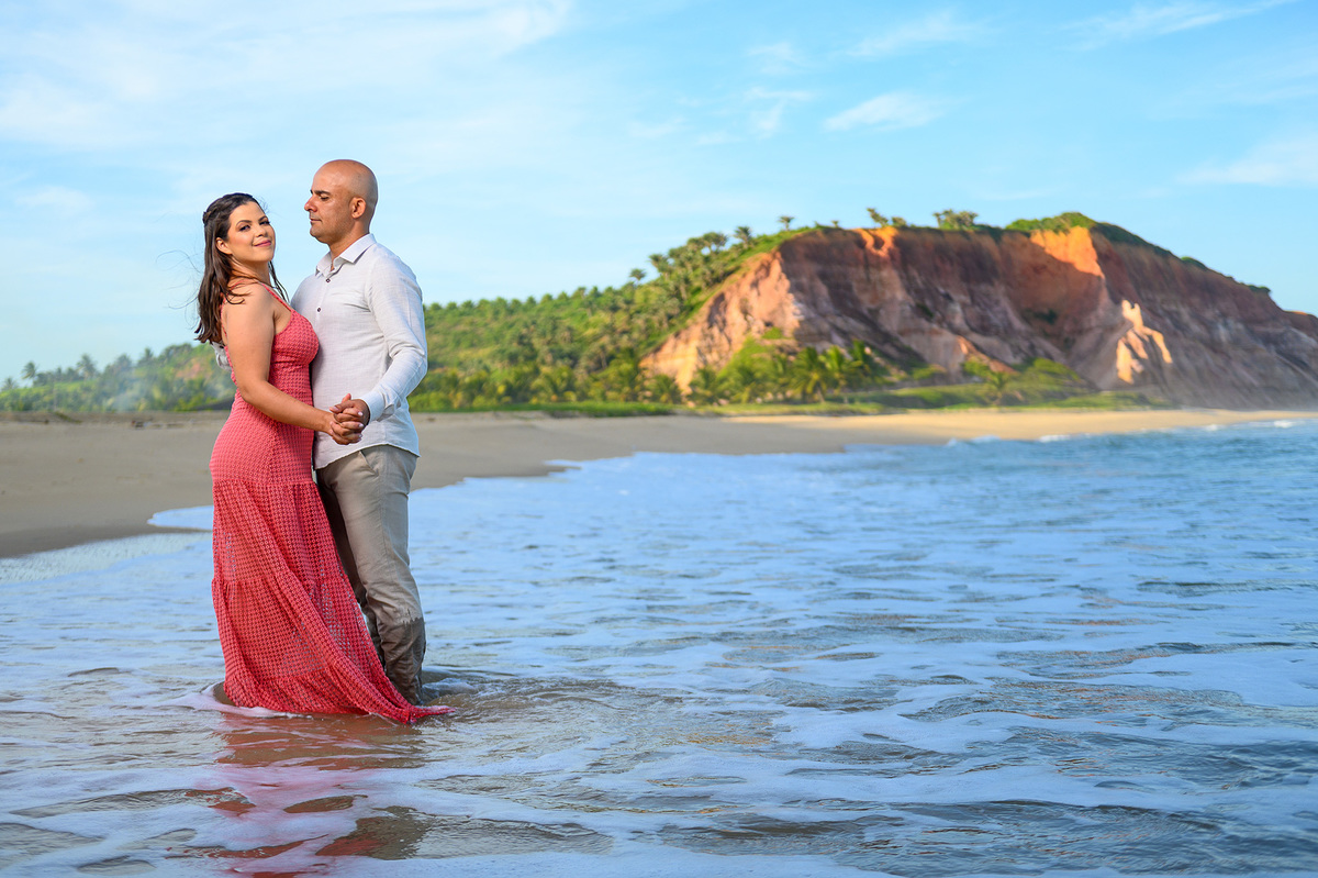 Ensaio de casal na praia