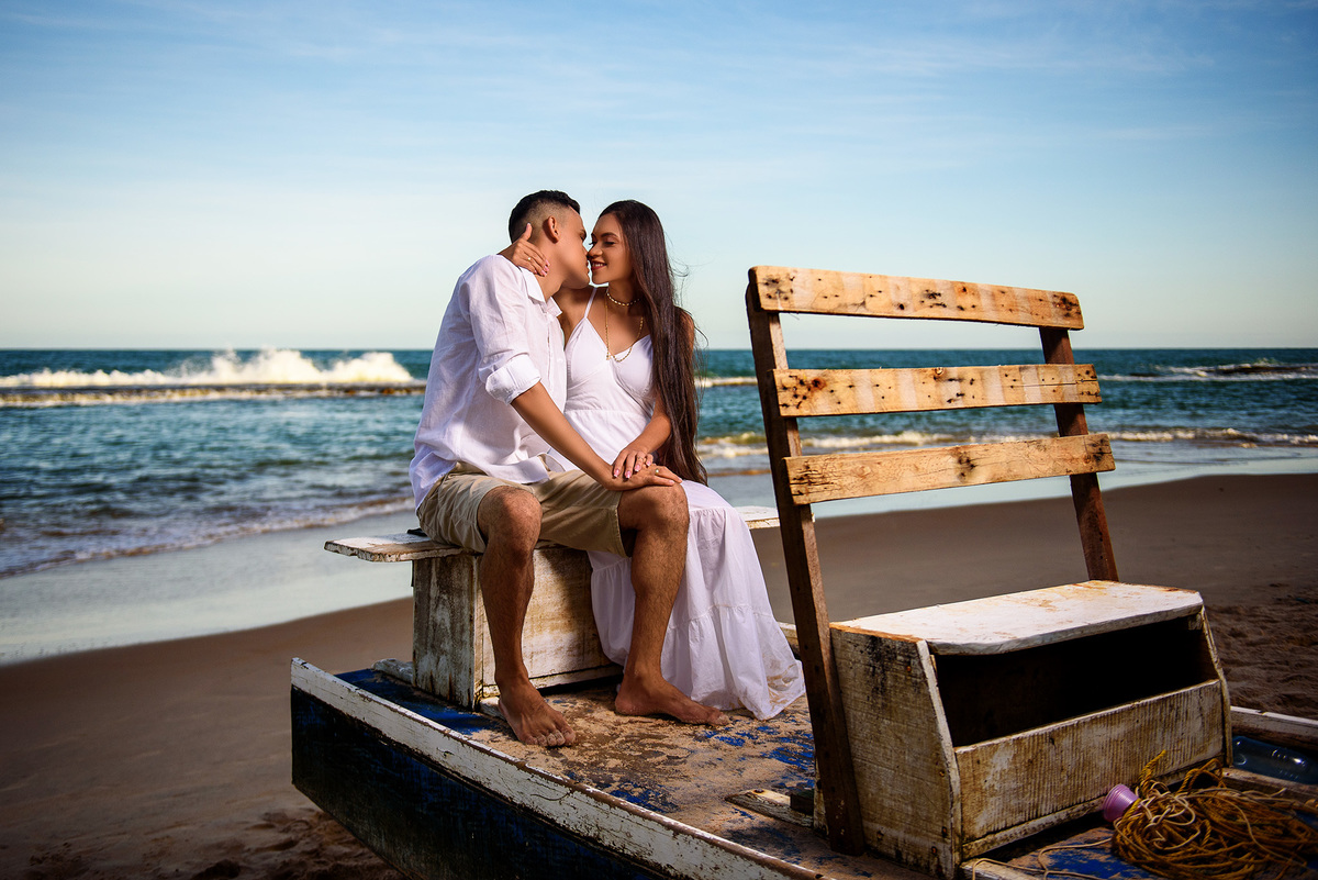 Ensaio de casal na praia