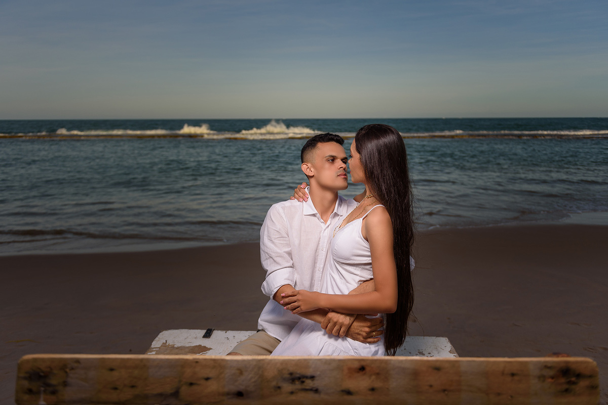 Ensaio de casal na praia