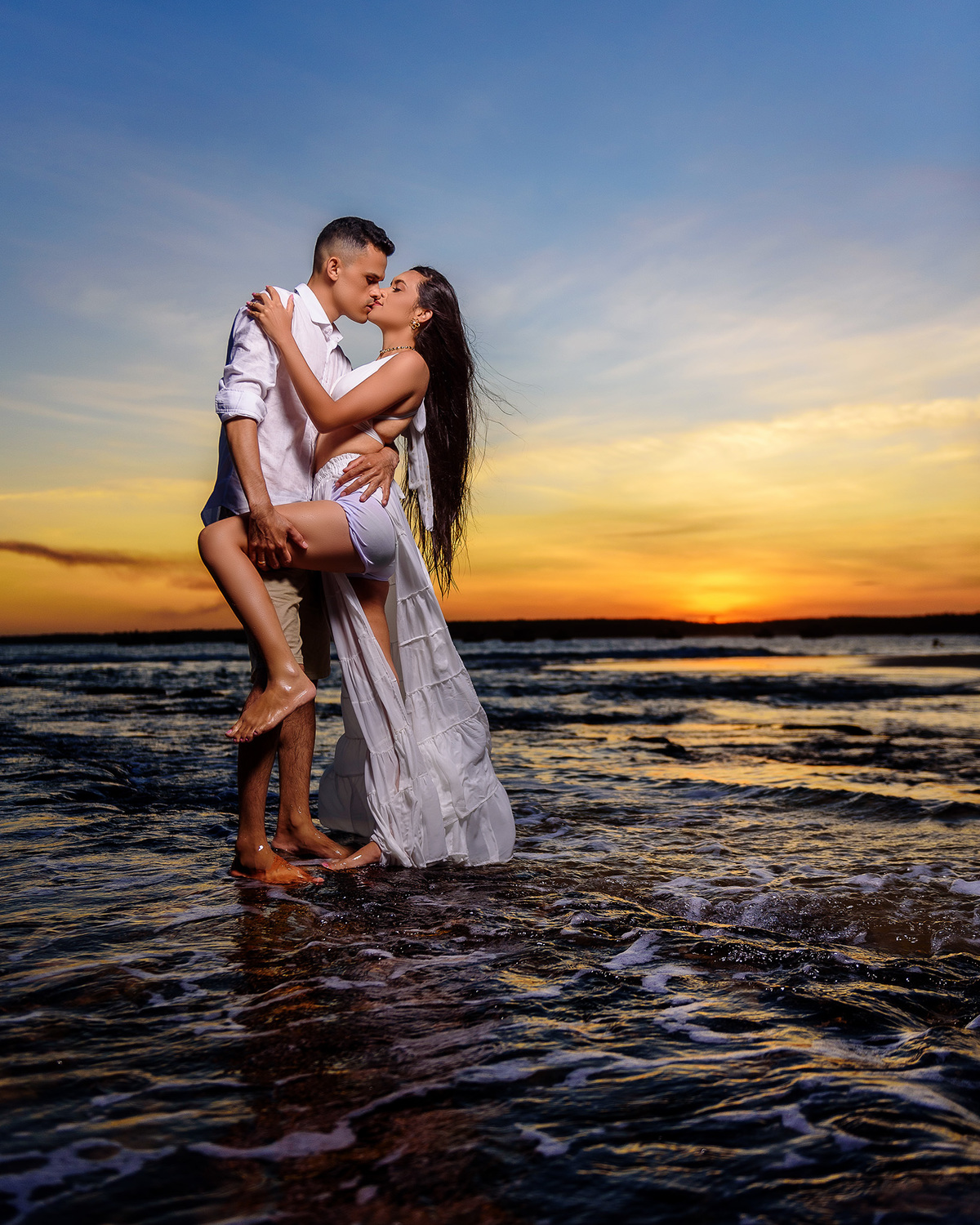 Ensaio de casal na praia