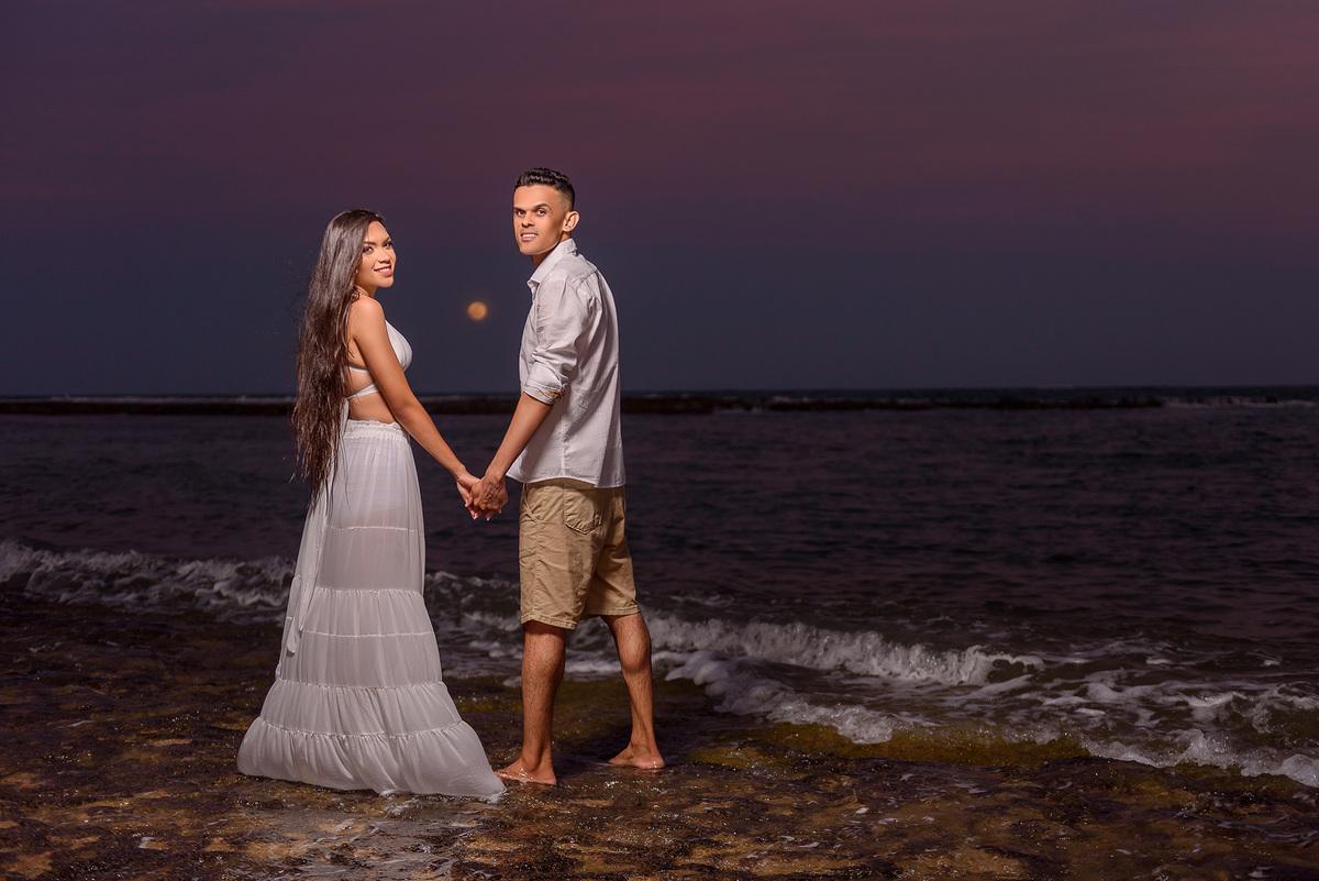 Ensaio de casal na praia