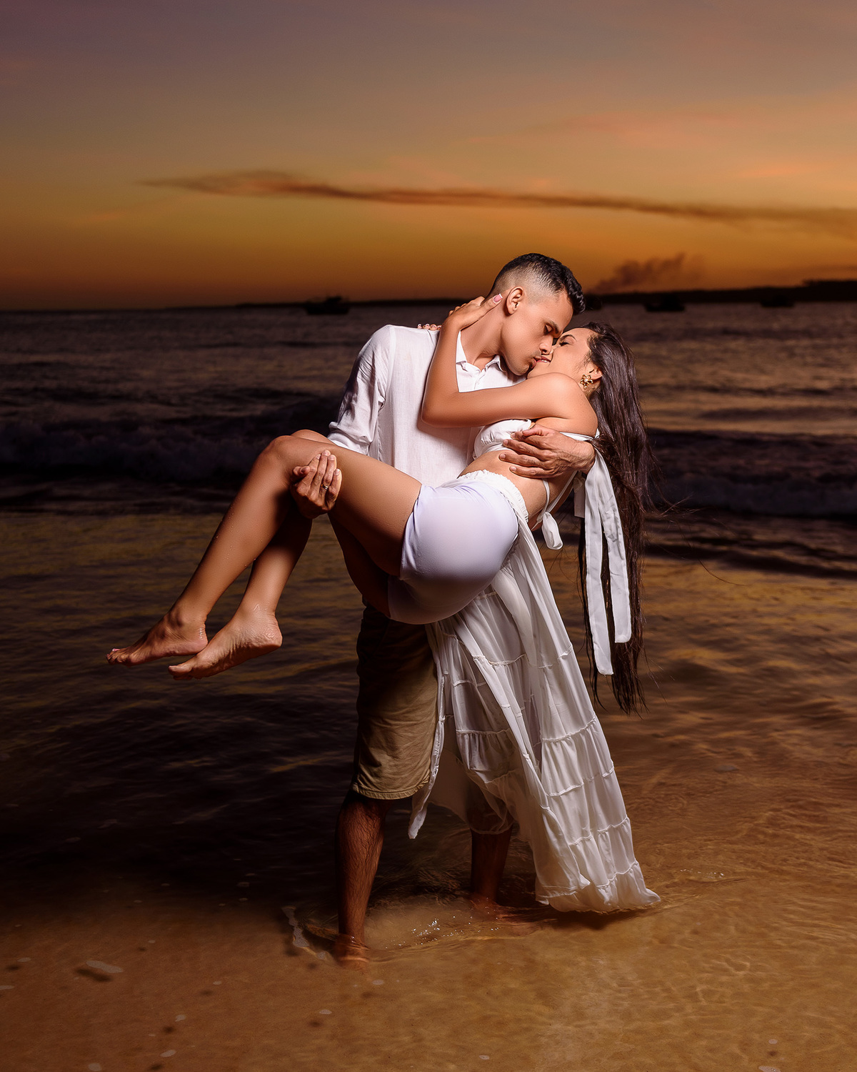 Ensaio de casal na praia