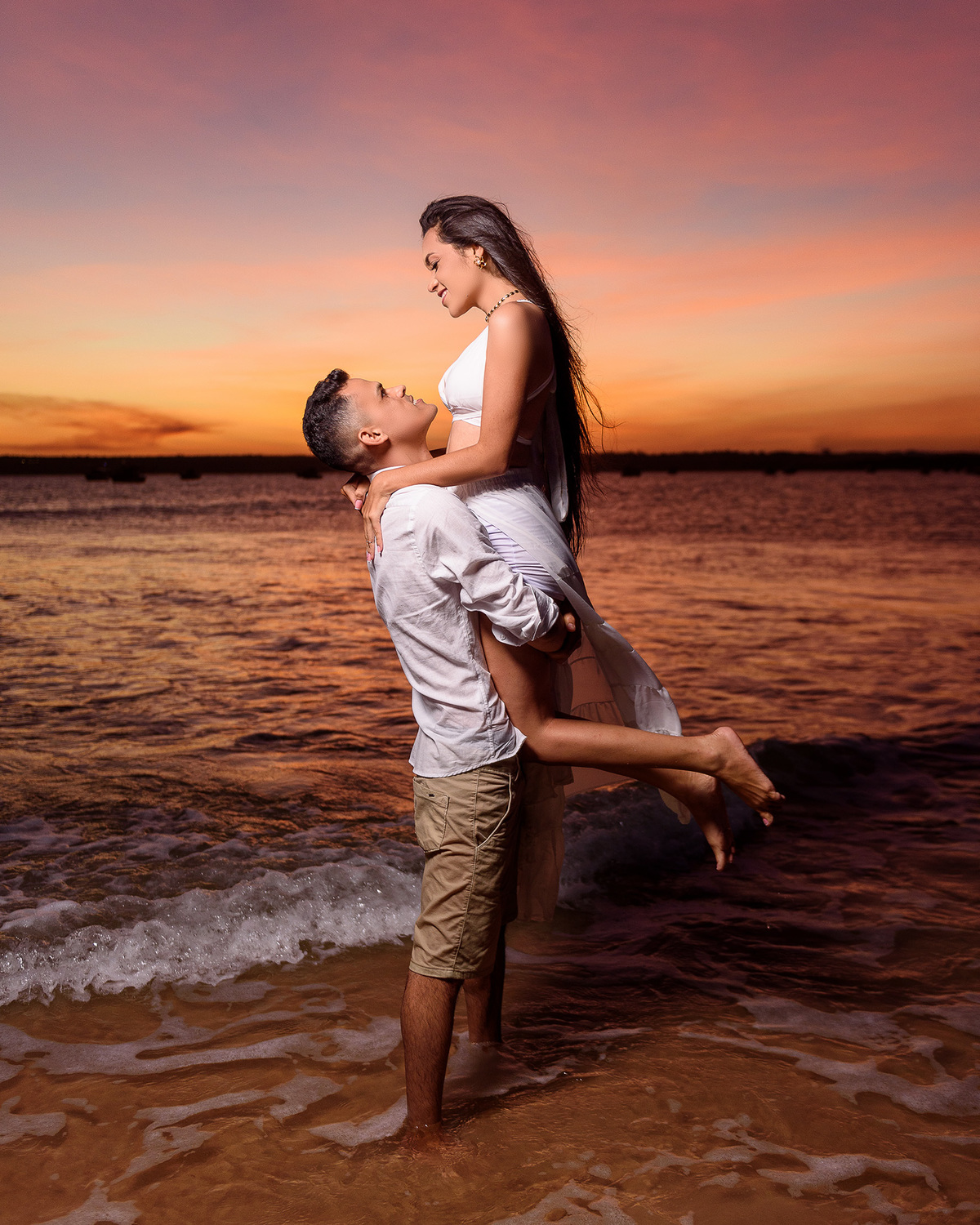 Ensaio de casal na praia