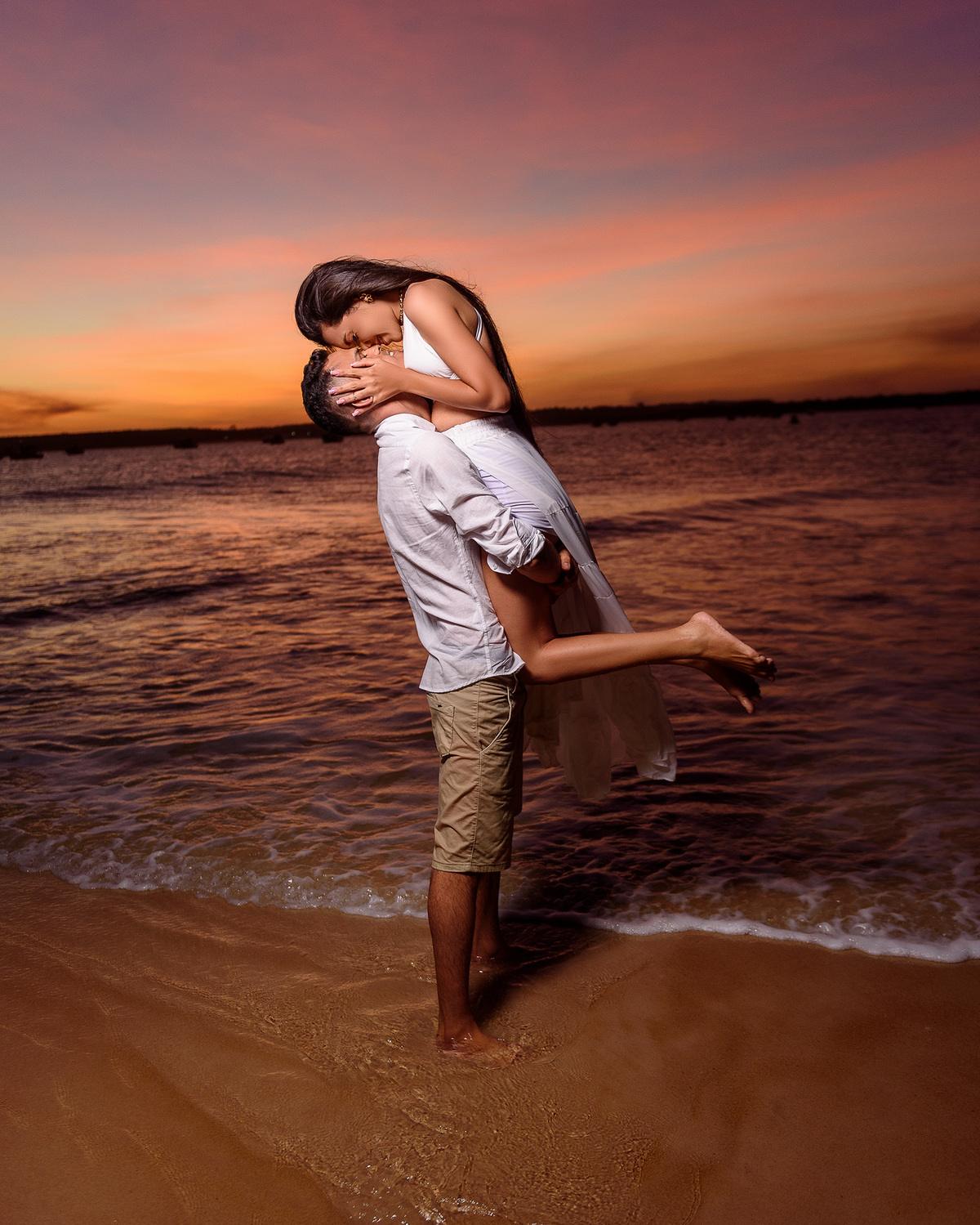 Ensaio de casal na praia