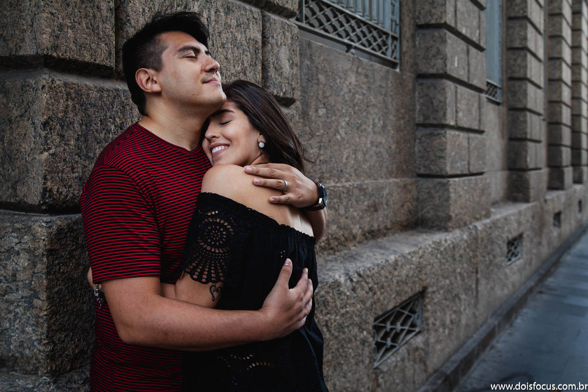 Fotografia  RJ - Préwedding - Ensaio no  Centro Rio de Janeiro - Fotógrafo de Casamento -  Ensaio Nathália e Juan - Dois Focus Fotografia de Casamento