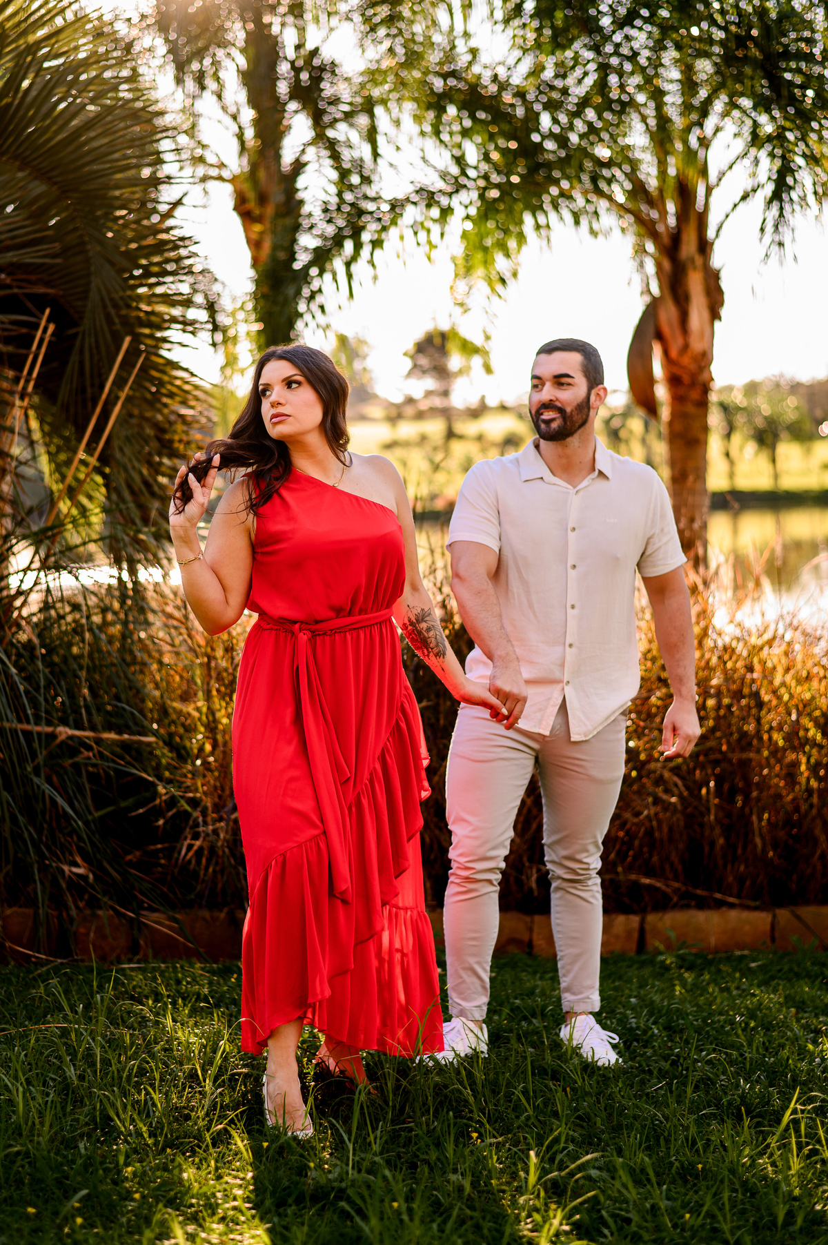 ensaio pré casamento externo casal foto bruna e welison lago das palmeiras