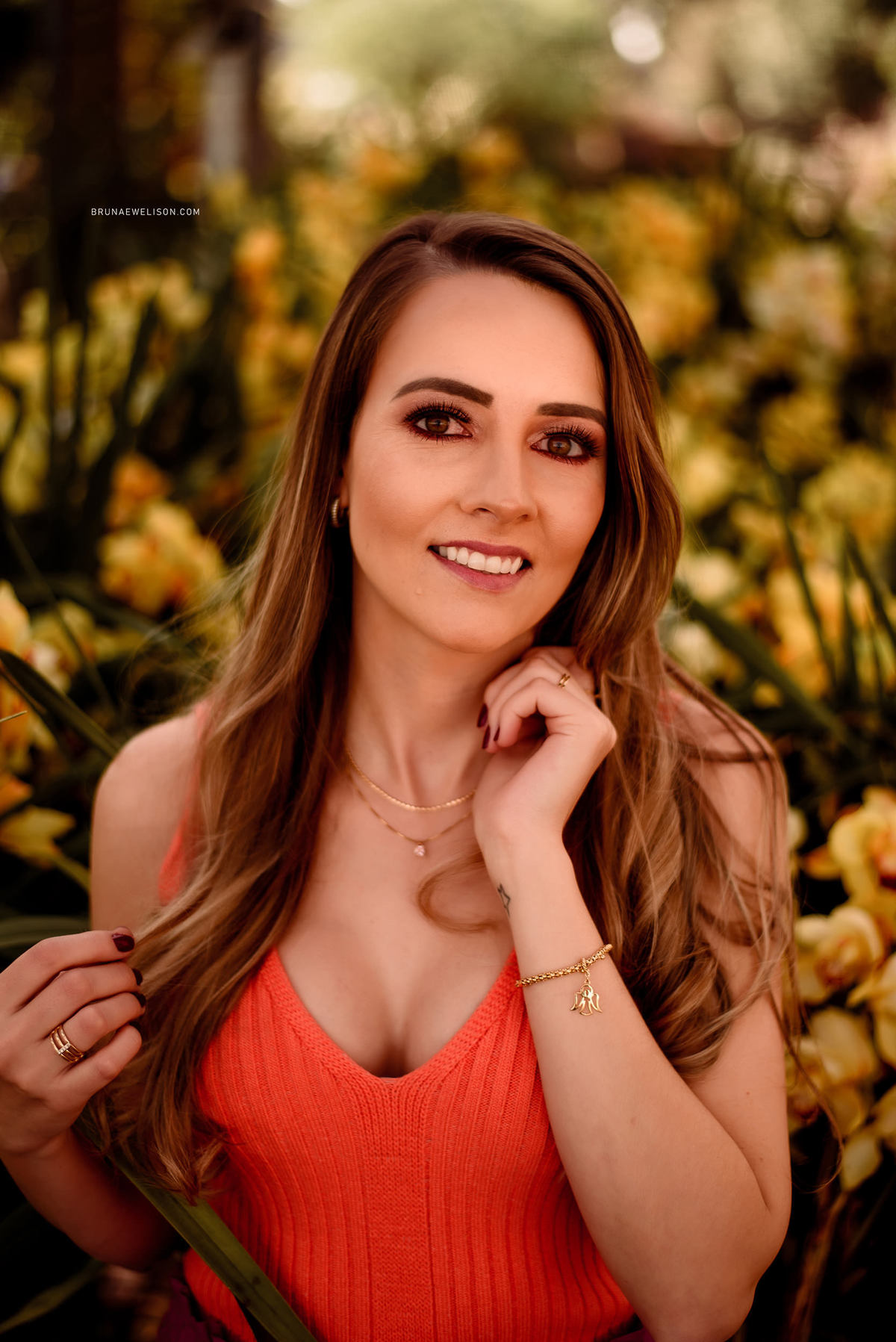 ensaio feminino bruna e welison fotografia orquidario san sebastian tapera rs fotografo book fotos nao me toque espumoso flores 