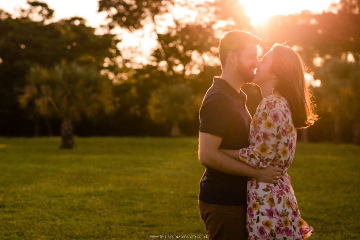 CASAL NAMORANDO EM ENSAIO PRE-CASAMENTO NO PARQUE ECOLOGICO DE CAMPINAS - SP
