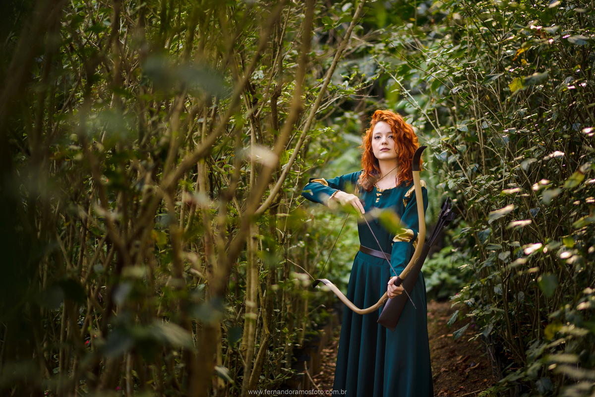 ENSAIO FOTOGRÁFICO, FOTOGRAFIA FEMININA, ENSAIO FEMININO, FOTOGRAFIA COSPLAY, MERIDA, VALENTE, JARDIM BOTÂNICO, JUNDIAÍ, SP